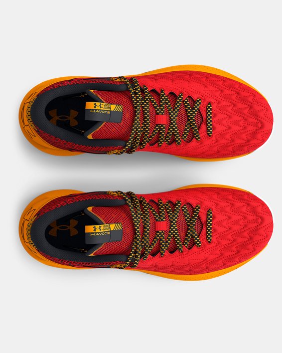 Unisex UA HOVR™ Havoc 5 Clone Basketball Shoes, Red, pdpMainDesktop image number 2